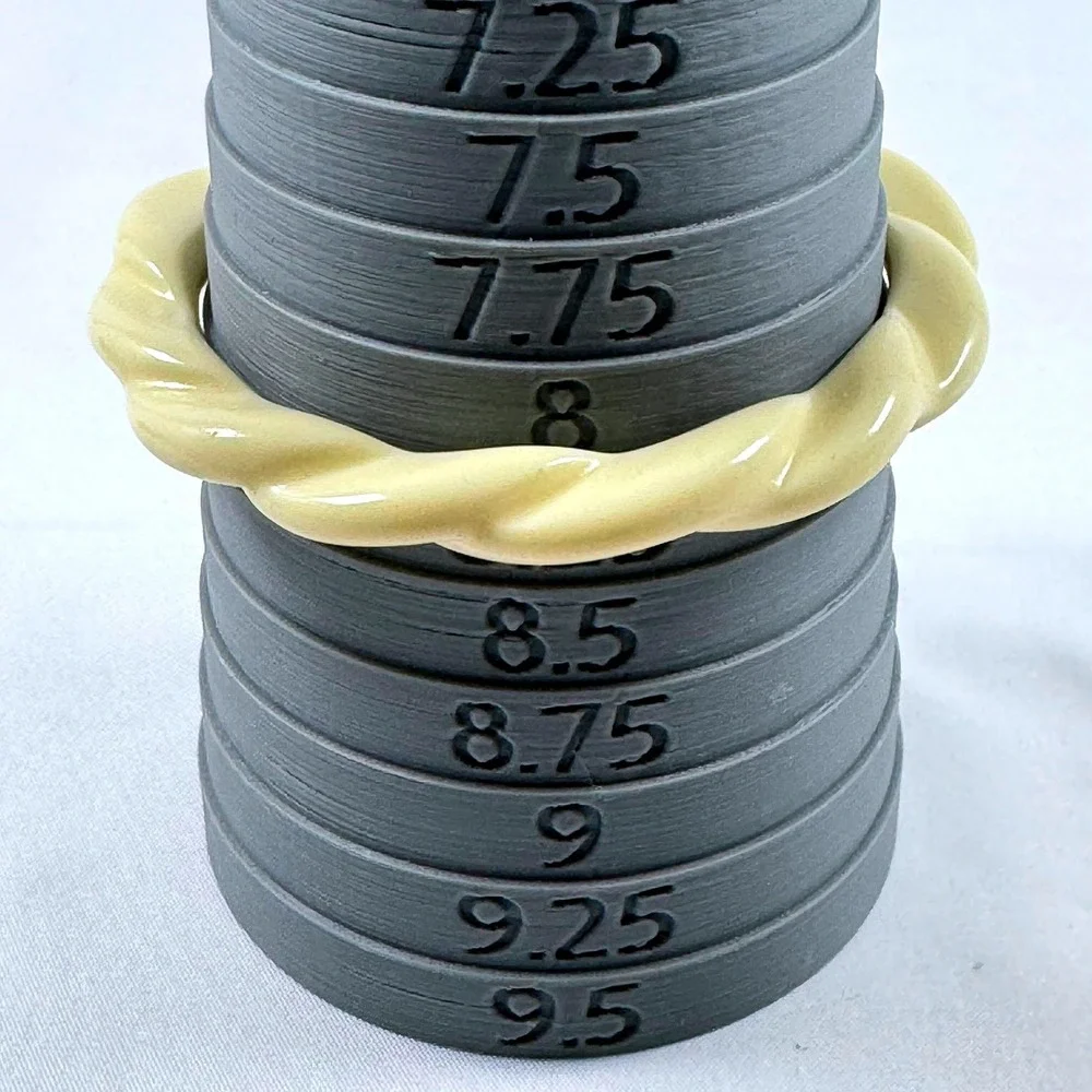 VTG Cream White Twisted Rope Resin Bangle Spacer Bracelet W. Germany 8